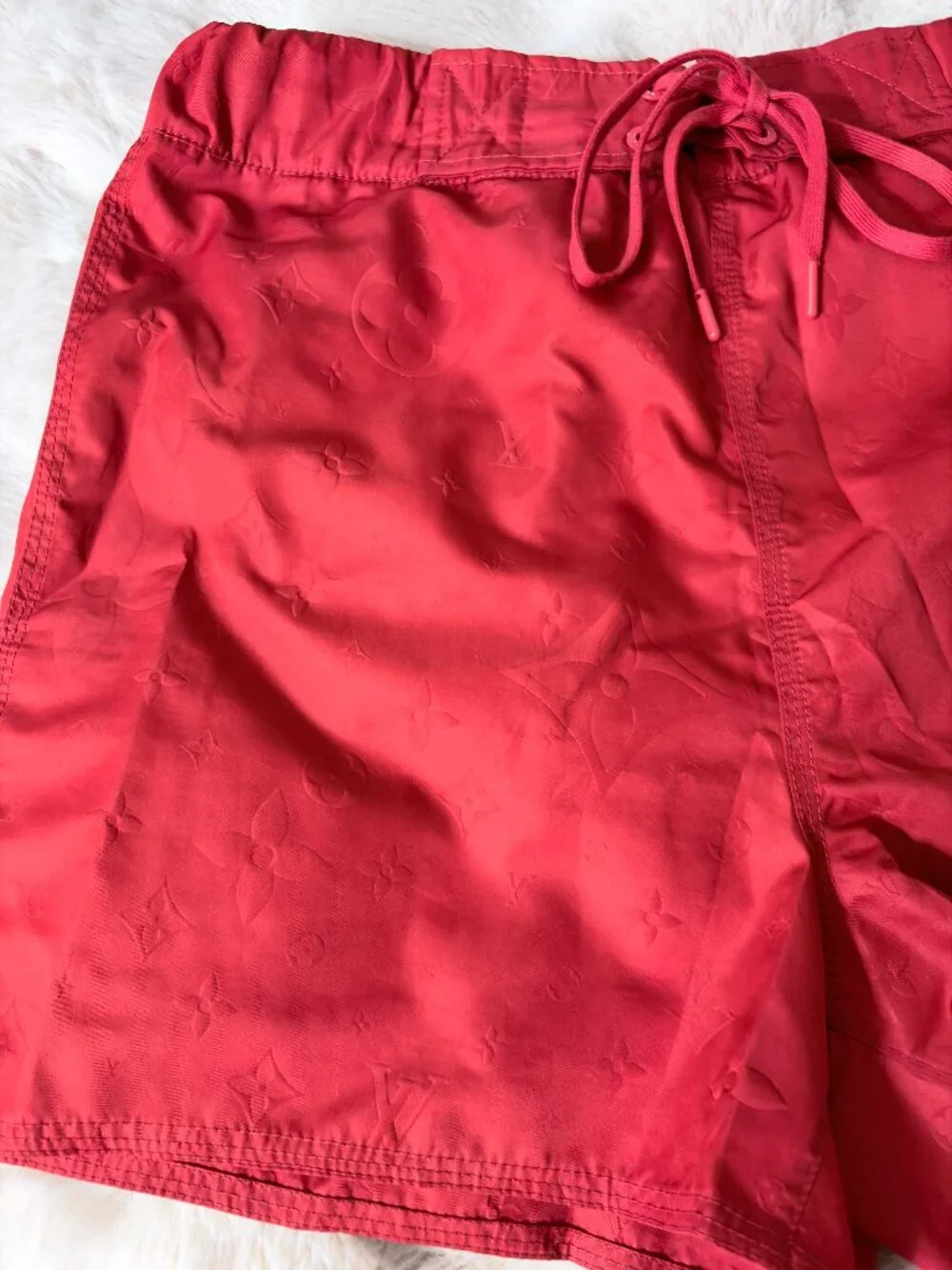 Louis Vuitton 3D Pocket Monogram Board Shorts Red
